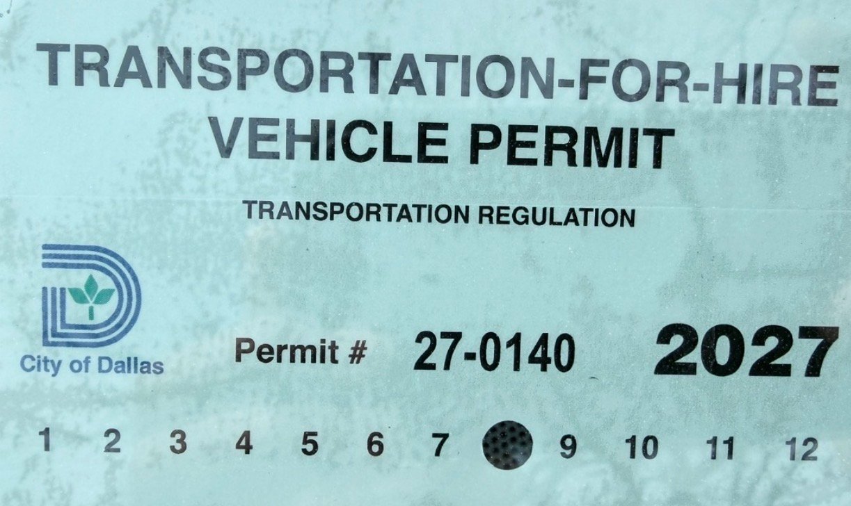City of Dallas Transportation-For-Hire Vehicle Permit
