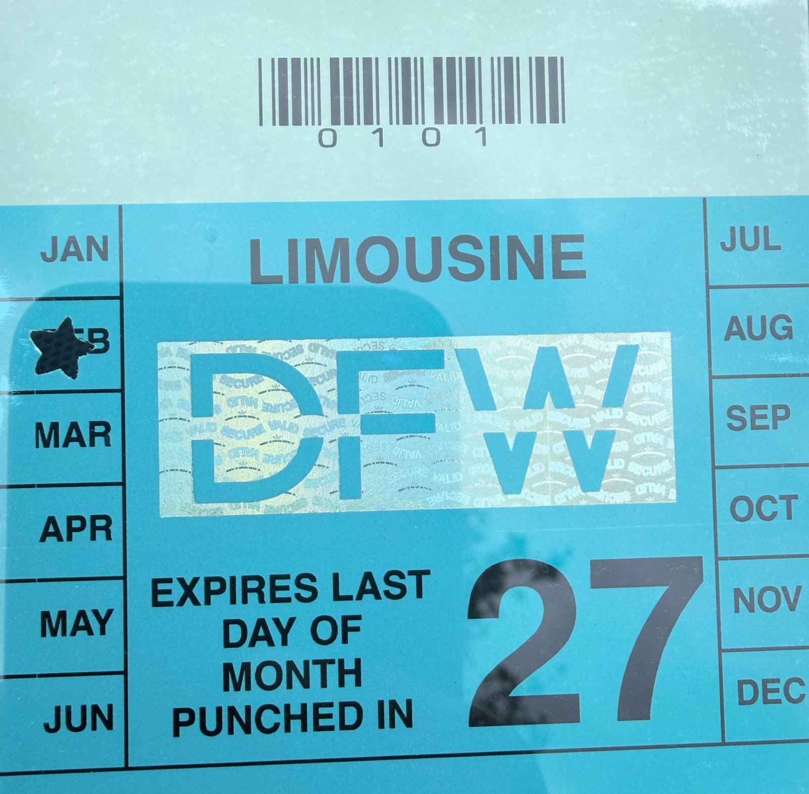 DFW Limousine Authorization Decal